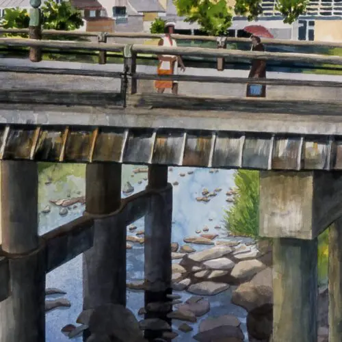 Bridge Over the Kamogawa River, Kyoto, Japan